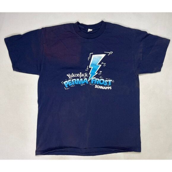 VINTAGE  Yukon jack Perma Frost Schnapps T-shirt Men XL USA Single Stitch - Picture 1 of 10